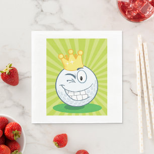 Funny Golf Ball King Of Golfing Napkin