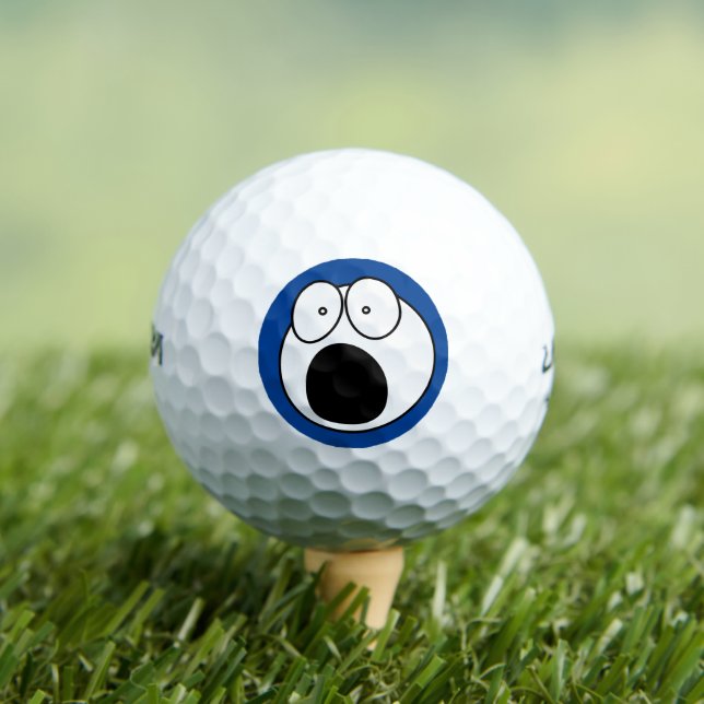 Funny golf ball: Terrified Humourous Face Balls (Insitu Tee)