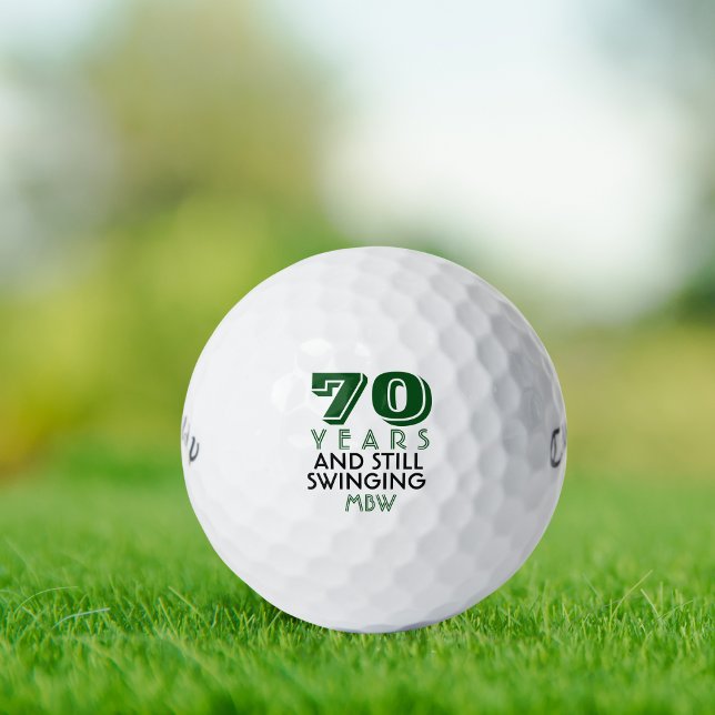 Funny Golf Balls 70th Birthday Party Monogrammed (Creator Uploaded)