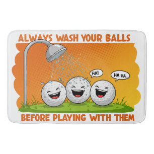 Funny Golf Balls Bathroom Bath Mat