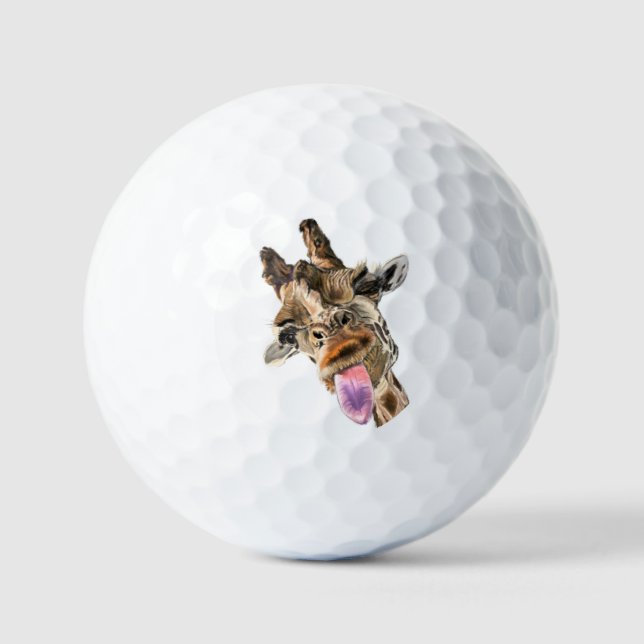 Funny Golf Balls with Happy Giraffe (Front)