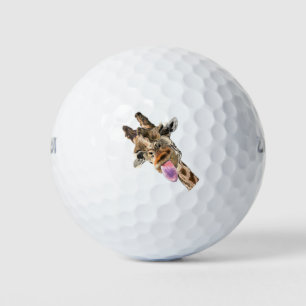Funny Golf Balls with Playful Giraffe - Smile