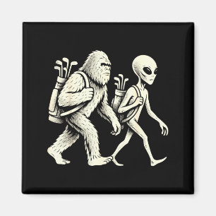 Funny Golf Bigfoot Sasquatch Alien Ufo Golfer  Magnet