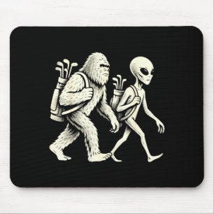 Funny Golf Bigfoot Sasquatch Alien Ufo Golfer  Mouse Mat