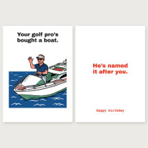 Funny Golf Birthday Card: He's Named It After You
