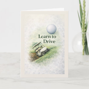 Funny Golf Birthday Card   Learn to Drive Humor