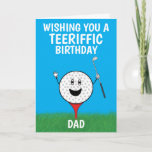 Funny Golf Birthday Card Personalised Name<br><div class="desc">Wish a golf lover a "teeriffic" brthday with this personalised golf-themed funny birthday card.

Digitally hand-drawn and designed by Cupsie's Creations.</div>