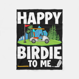 Funny Golf Birthday Happy Birdie Golfer Kids Boys Fleece Blanket