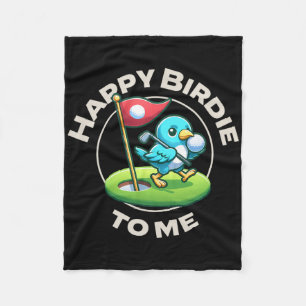 Funny Golf Birthday Happy Birdie Golfer Kids Boys Fleece Blanket