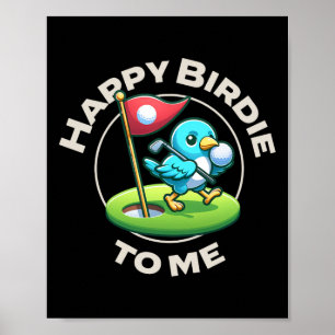 Funny Golf Birthday Happy Birdie Golfer Kids Boys  Poster