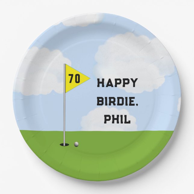 Funny Golf Birthday Paper Plate (Front)