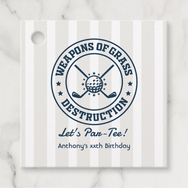 Funny Golf Birthday Party Favour Tags (Front)