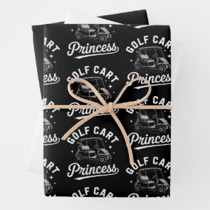 Funny Golf Cart Princess Sarcastic Golfing Ladies Wrapping Paper Sheet