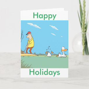 Funny Golf Cartoon Greeting Card