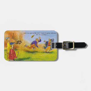 Funny golf chase luggage tag