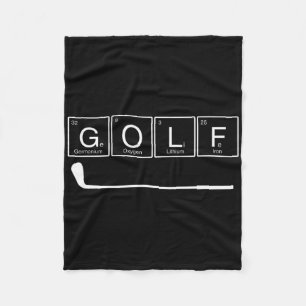 Funny Golf Chemical Elements Periodic Table Golf L Fleece Blanket
