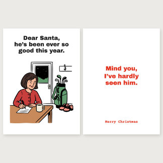 Funny Golf Christmas Card: Dear Santa Card
