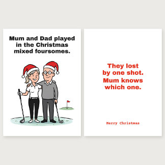 Funny Golf Christmas Card: Mum Knows Which One Card