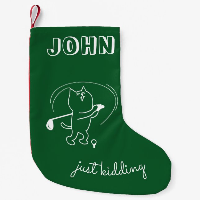 FUNNY GOLF CHRISTMAS GIFT FOR GOLFERS, NAME SMALL CHRISTMAS STOCKING (Front)