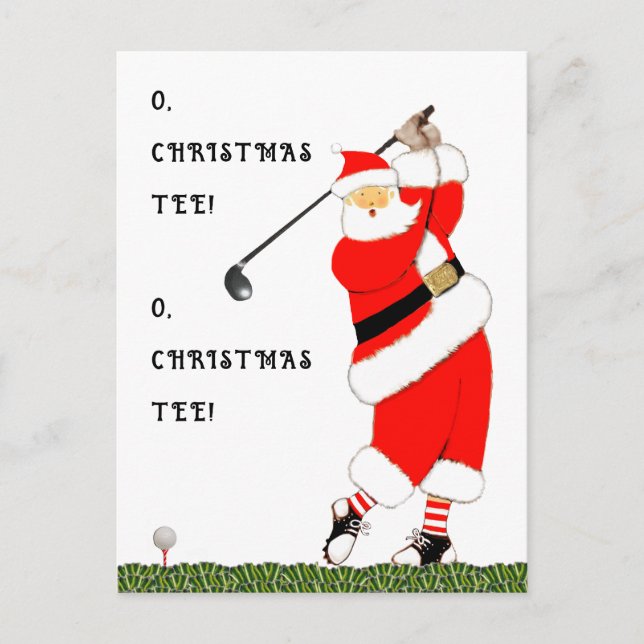 Funny Golf Christmas Holiday Postcard (Front)