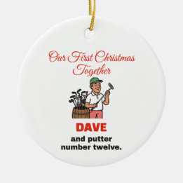 Funny Golf Christmas: Our First Christmas Together Ceramic Tree Decoration