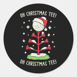 Funny Golf Christmas Shirt Oh Christmas Tee Funny  Classic Round Sticker