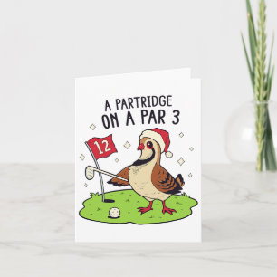 Funny Golf Christmas Shirt Partridge Par 3 Funny P Card