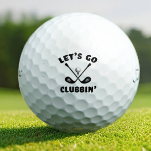 Funny Golf Club Golfer Humor Black & White Golf Balls