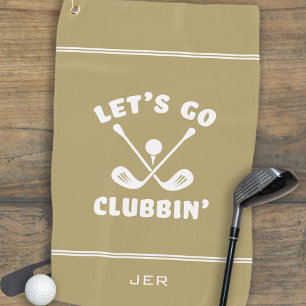 Funny Golf Club Humour Modern Golfer Sports Gold Golf Towel