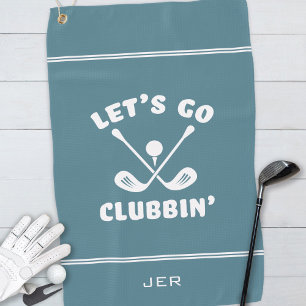 Funny Golf Club Modern Golfer Sports Pro Turquoise Golf Towel