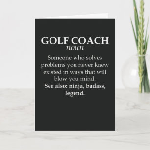Funny Golf Coach Cards For Trainer Instructor 