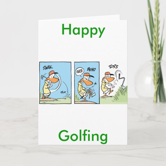 Funny Golf Comic Greeting Card (Front)