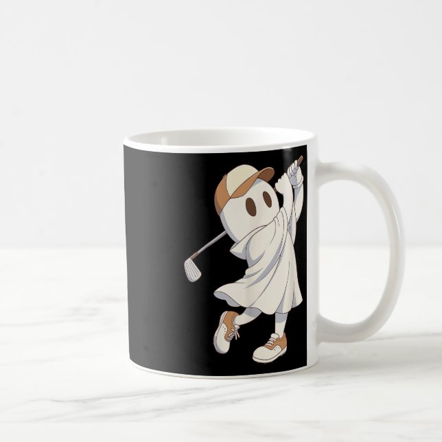 Funny Golf Costume Halloween Ghost Playing Graphic Coffee Mug (Right)
