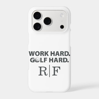 Funny Golf Dad Monogram Work Hard Golf Hard Initia