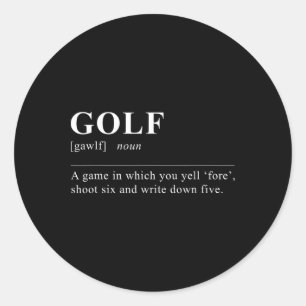 Funny Golf Definition Classic Round Sticker
