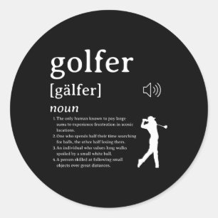 Funny Golf Definitions For Golfers - golfer'  Classic Round Sticker
