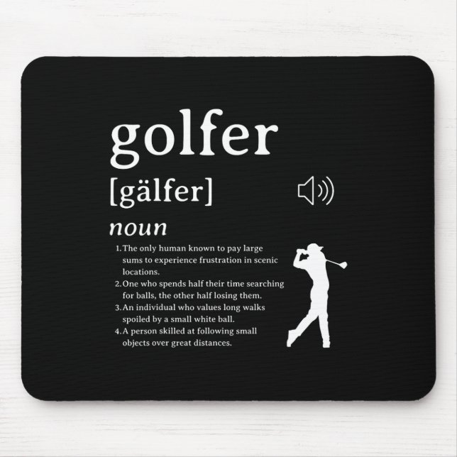 Funny Golf Definitions For Golfers - golfer'  Mouse Mat (Front)