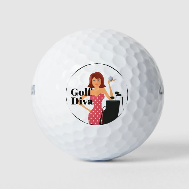 Funny Golf Diva Theme Balls (Front)