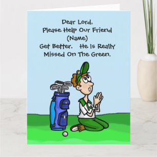 Funny Golf Get Well Card