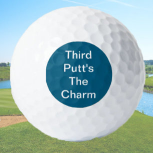 Funny Golf Gift Joke Third Putt's The Charm Blue Balls