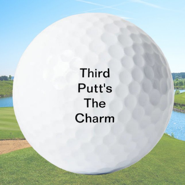 Funny Golf Gift Joke Third Putt's The Charm Golf Balls (Creator Uploaded)