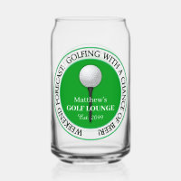 Funny Golf Golfing Golfer Ball Tee Beer Can Glass 