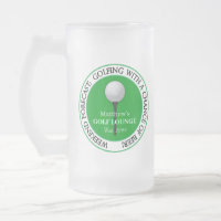 Funny Golf Golfing Golfer Ball Tee Glass