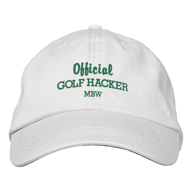 Funny Golf Hacker Custom Monogram Embroidered Embroidered Hat (Front)