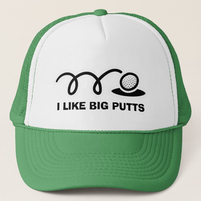 Funny golf hat | i like big putts (Front)