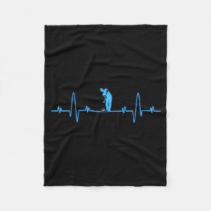 Funny Golf Heartbea - Golfers Men Women Cool Fleece Blanket
