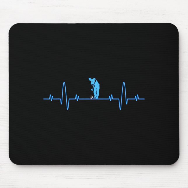 Funny Golf Heartbea - Golfers Men Women Cool  Mouse Mat (Front)