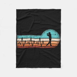 Funny Golf Heartbeat Retro Golf Lover Golfer Men Fleece Blanket