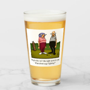 Funny Golf Humour Beer Glass