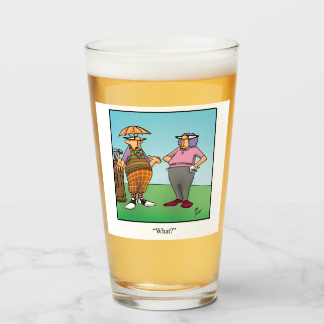 Funny Golf Humour Beer Glass (Front Filled)